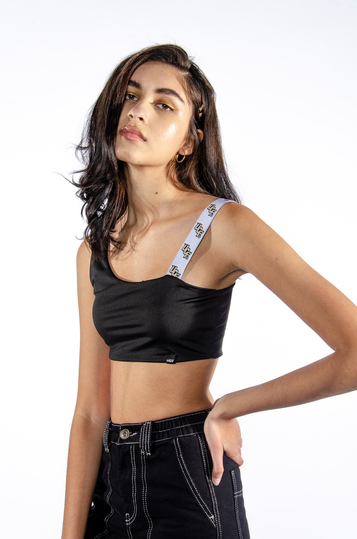 UCF One Shoulder Crop Top with Woven Straps - Hype and Vice